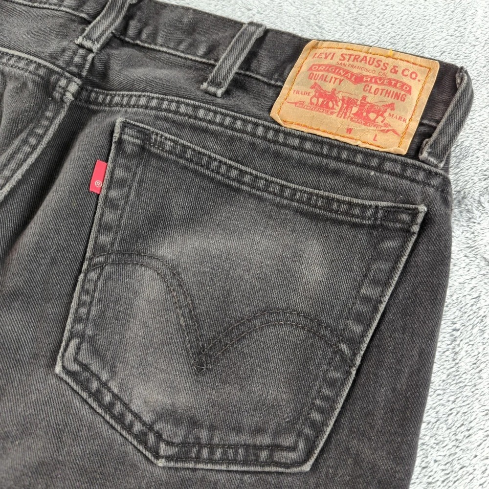Vintage Levis Jeans 36x30 Black 516 Slim Straight Denim Wallet Fade Grunge Y2K - Picture 4 of 15